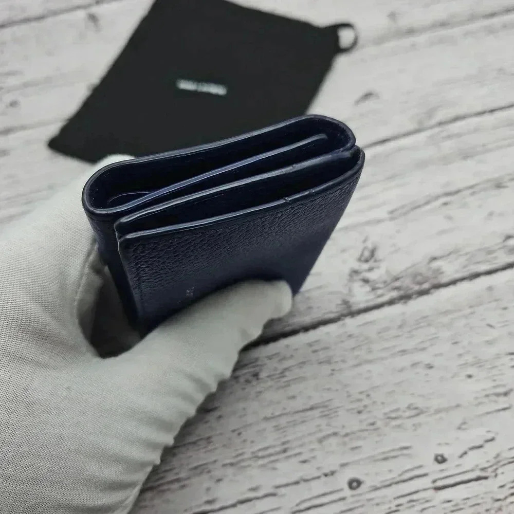 Yves Saint Laurent mini Trifold blue wallet with coin pouch, dust bag included - Picture 6 of 7
